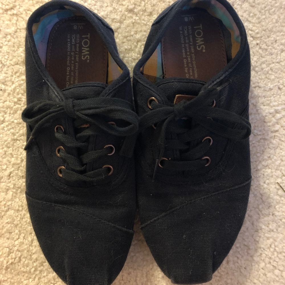 Toms Black Lace Up Shoe